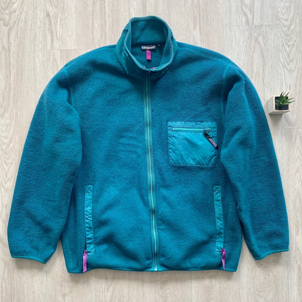 Vintage Teal Fleece Men's Patagonia Jacket